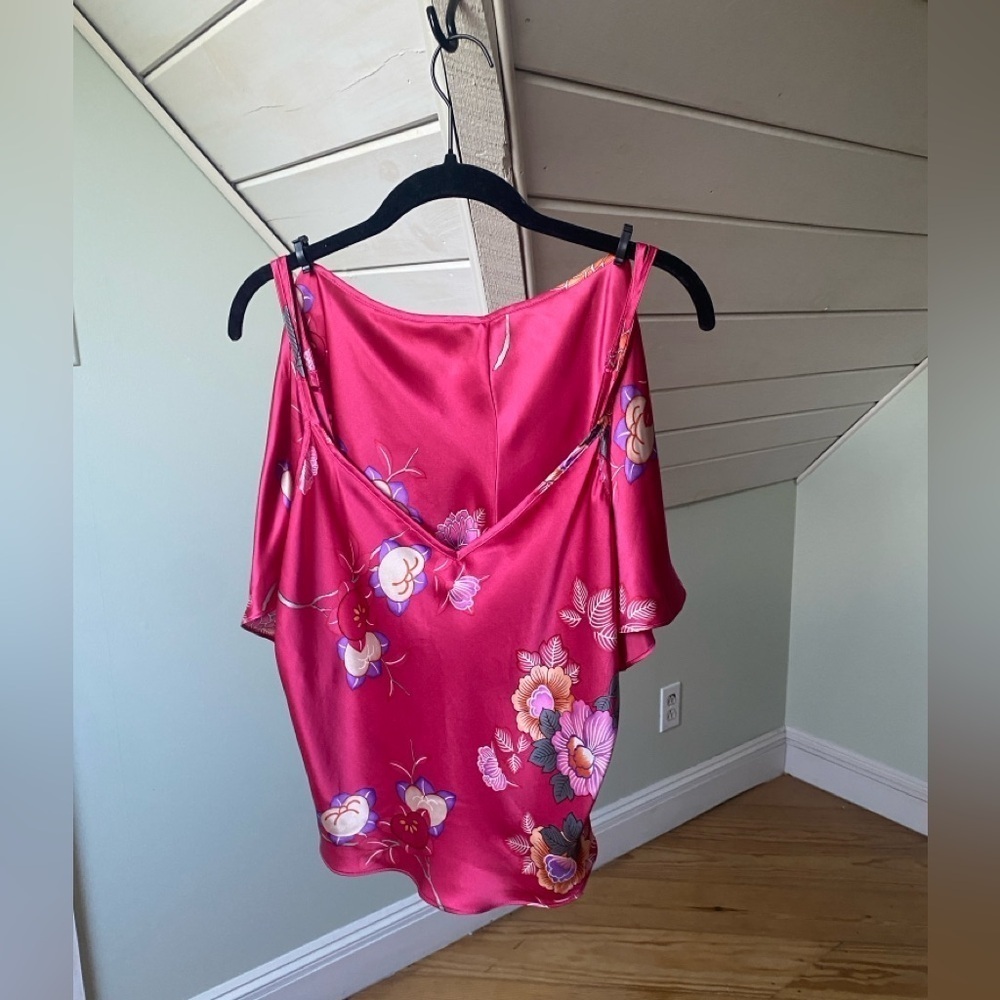 Victoria’s Secret NWT 100% Silk Y2K Gleam Floral Sleep Set | Tank & Shorts | M - Picture 5 of 12